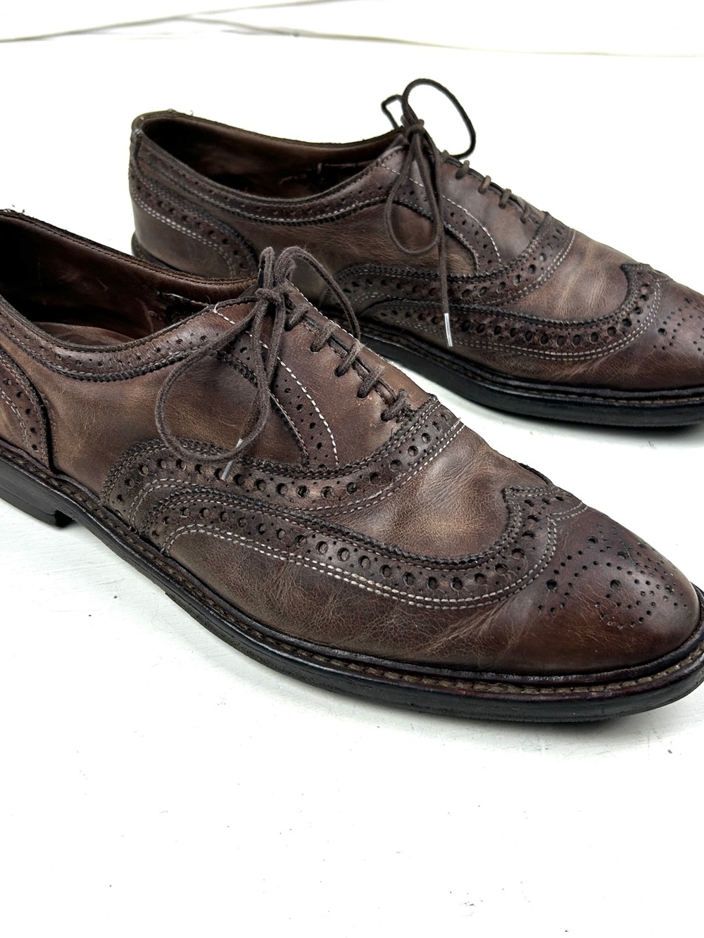 Allen Edmonds Neumok Wingtip Leather Oxford Shoes Mens Size 10.5D Brown Dress